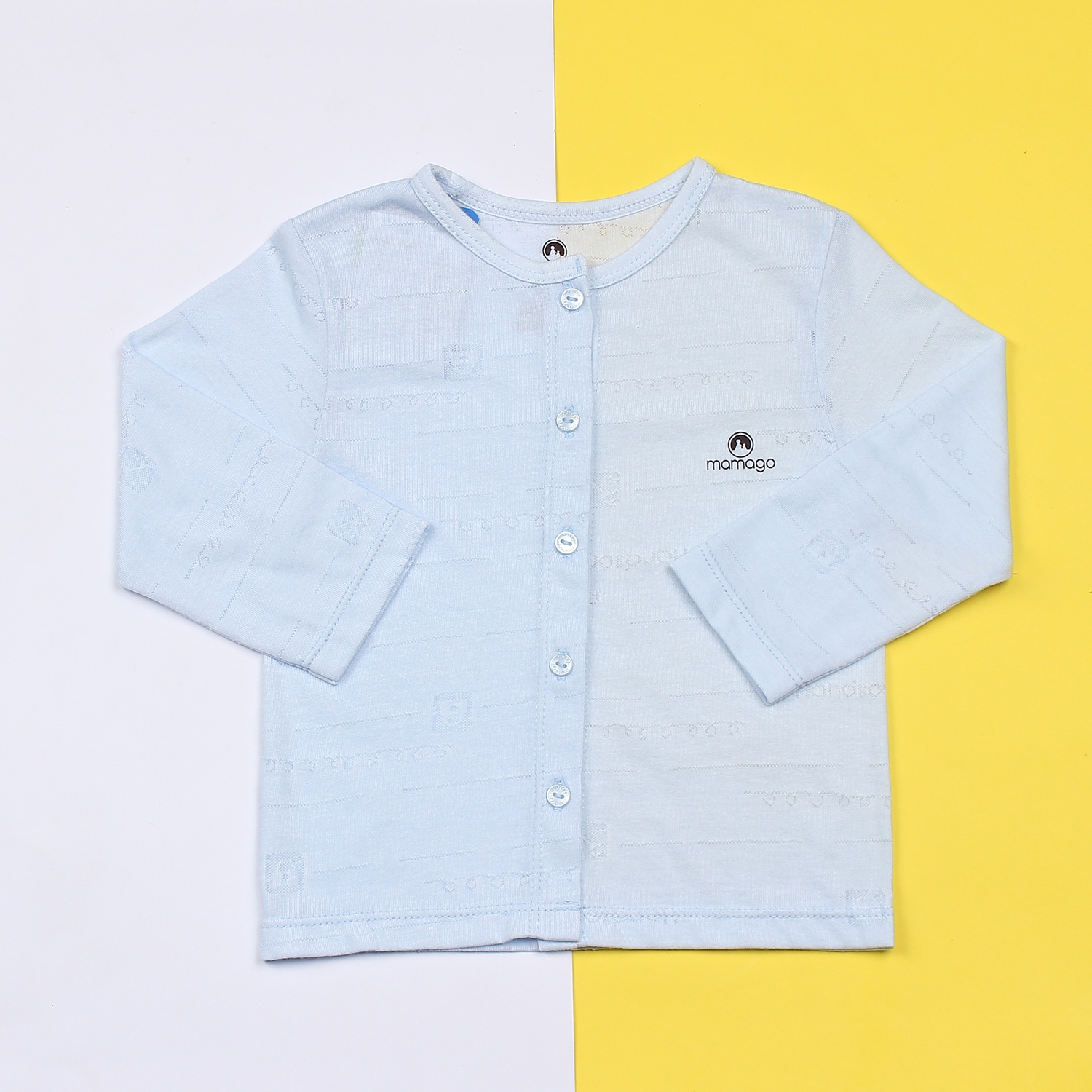 Bộ quần áo sơ sinh cài giữa cho bé Elias Mamago (Xanh) hình 2