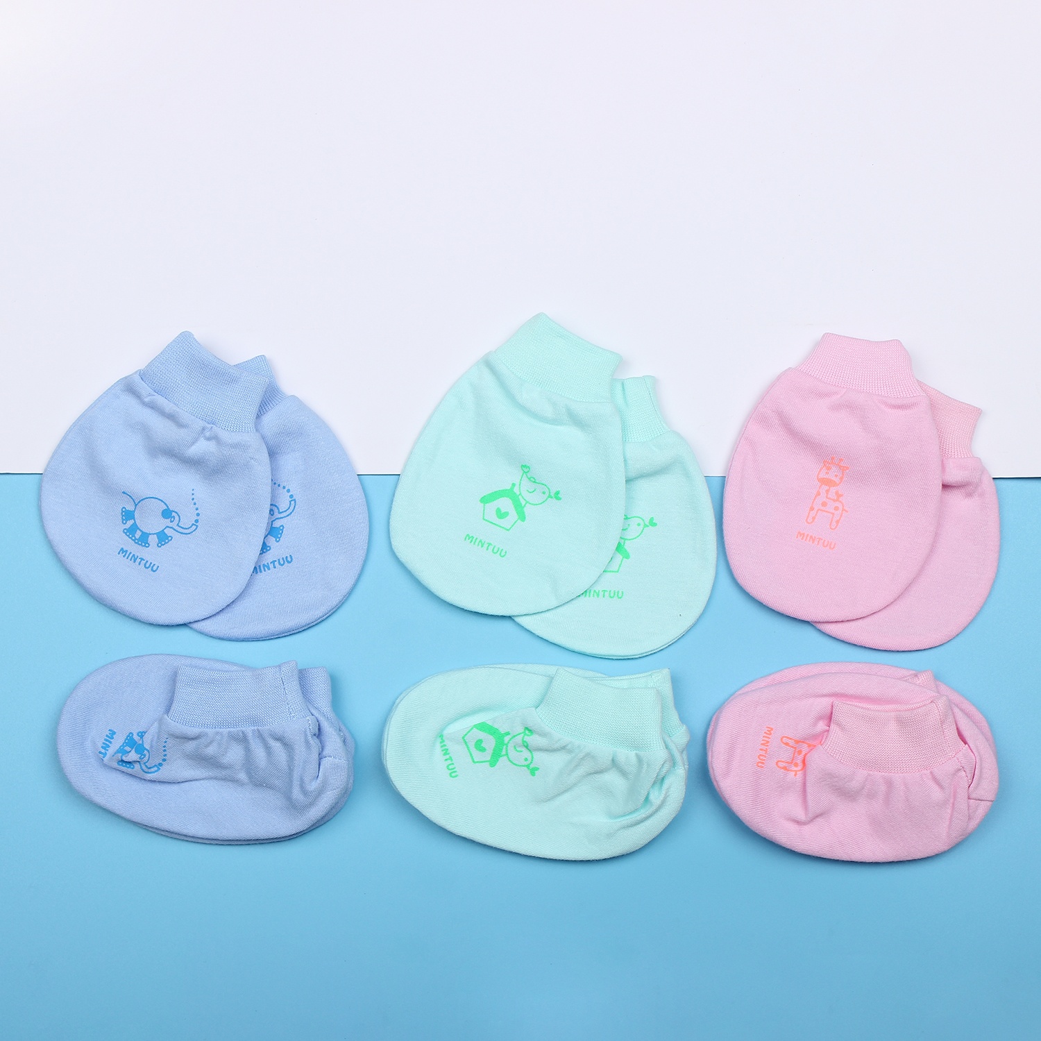 Bộ bao tay, bao chân sơ sinh màu sắc MT19 Bộ bao tay, bao chân sơ sinh màu sắc MT19 hình 1