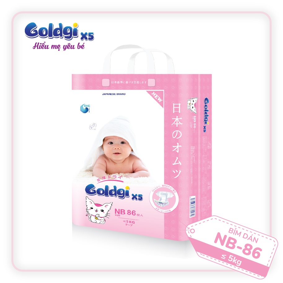 Bỉm Goldgi nb86 mang đến cho bé những vận động thoải mái