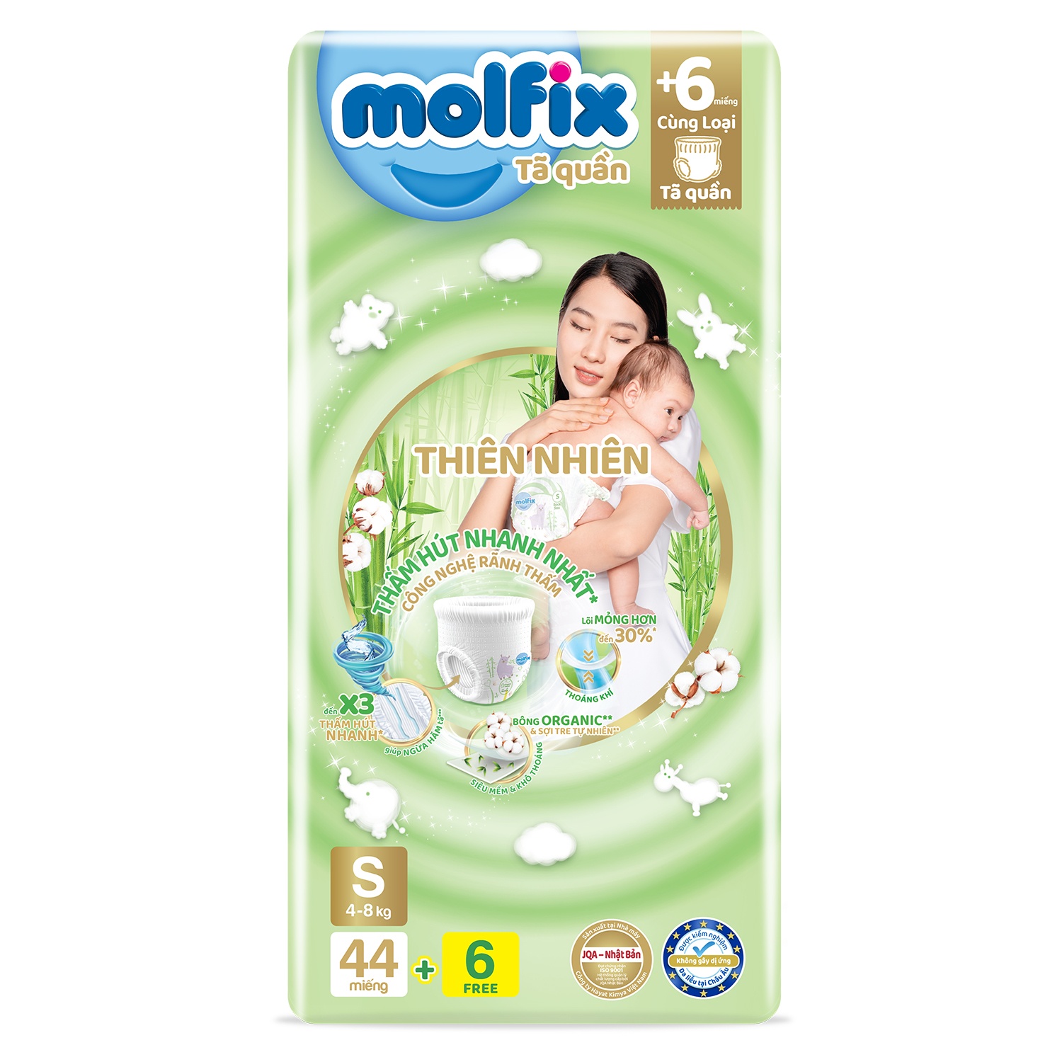 Bỉm - Tã quần Molfix Super Jumbo size XXL 44+6 miếng (cho bé 15kg-25kg)