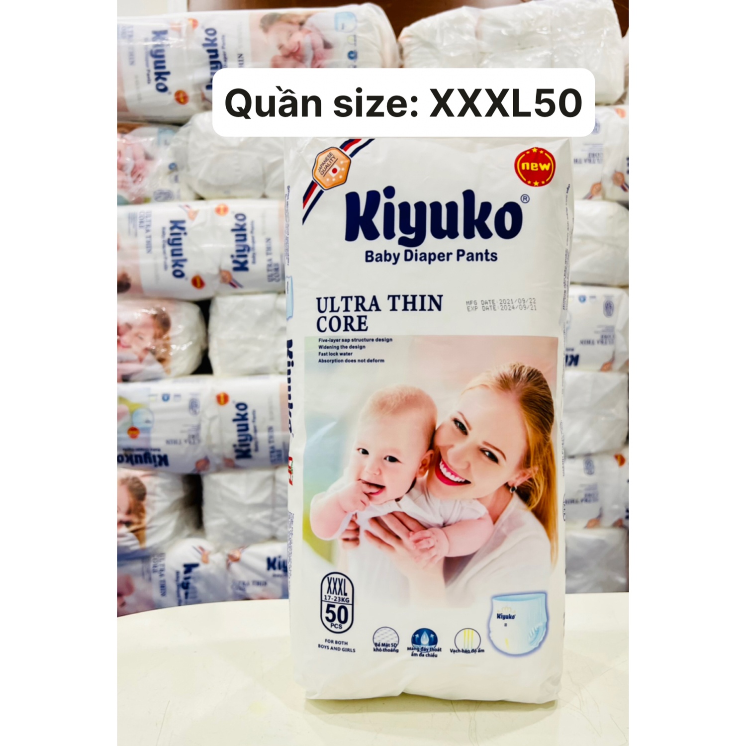 Tã - Bỉm quần Kiyuko size XXXL 50 miếng (cho bé từ 17 - 23kg) hình 1