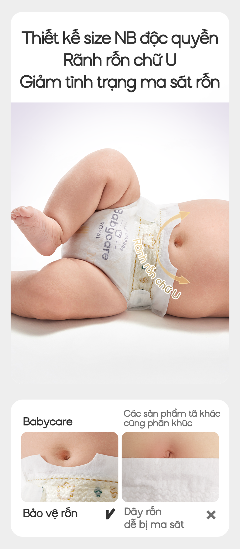 Bỉm - Tã dán Babycare Rising Star size Newborn 68 miếng  (Cho bé ~ 5kg) hình 13