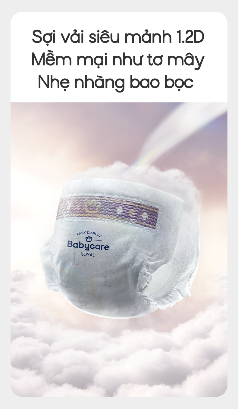 Bỉm - Tã dán Babycare Rising Star size S 58 miếng (Cho bé 4~8kg) hình 2