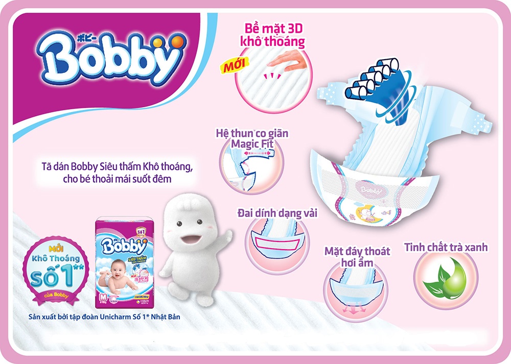Bỉm - Tã dán Bobby size Newborn XS 36 miếng (cho bé ~ 5kg) hình 2