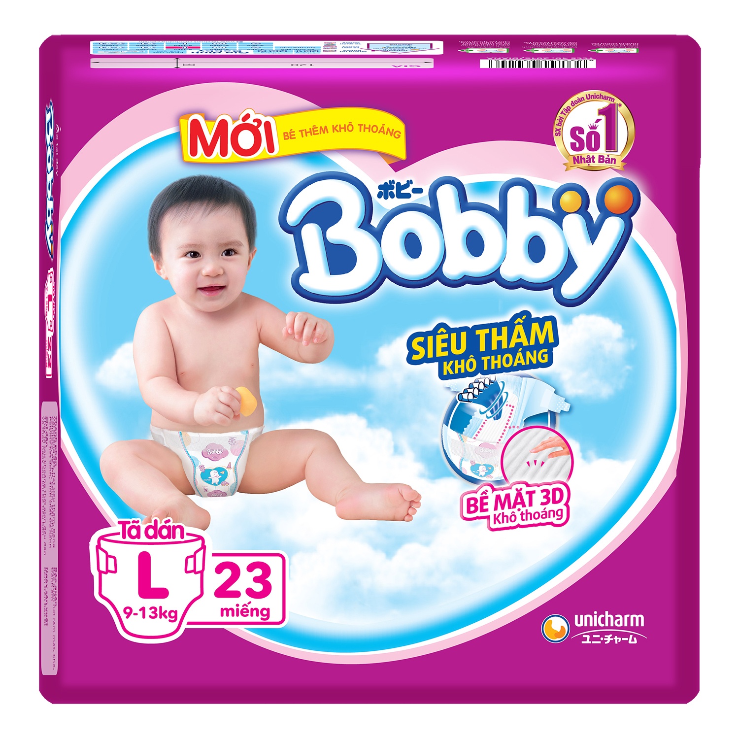 Bỉm dán Bobby L23 hình 1