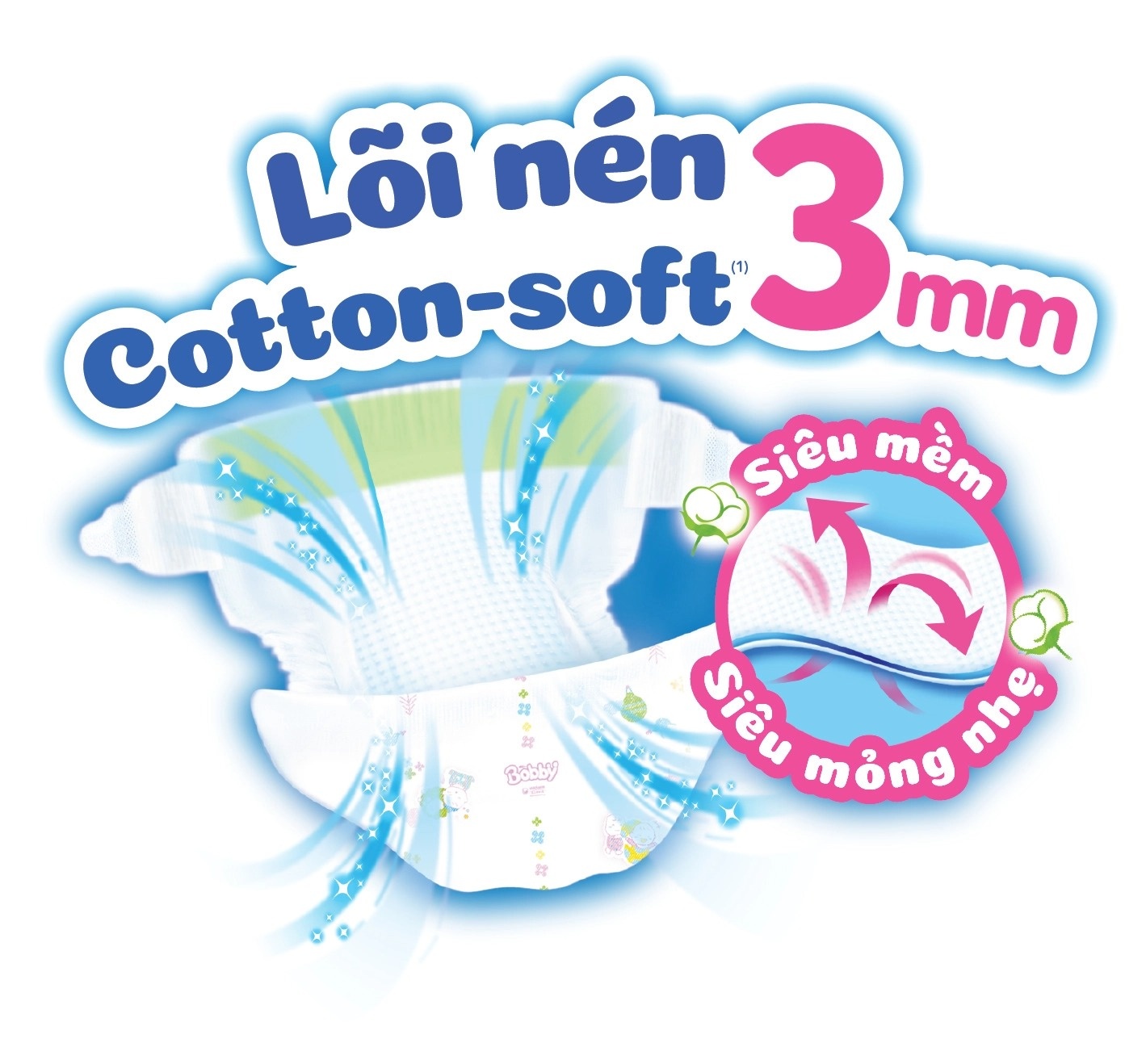 Bỉm - Tã dán Bobby size M 76 miếng (cho bé 6 - 11kg) hình 2