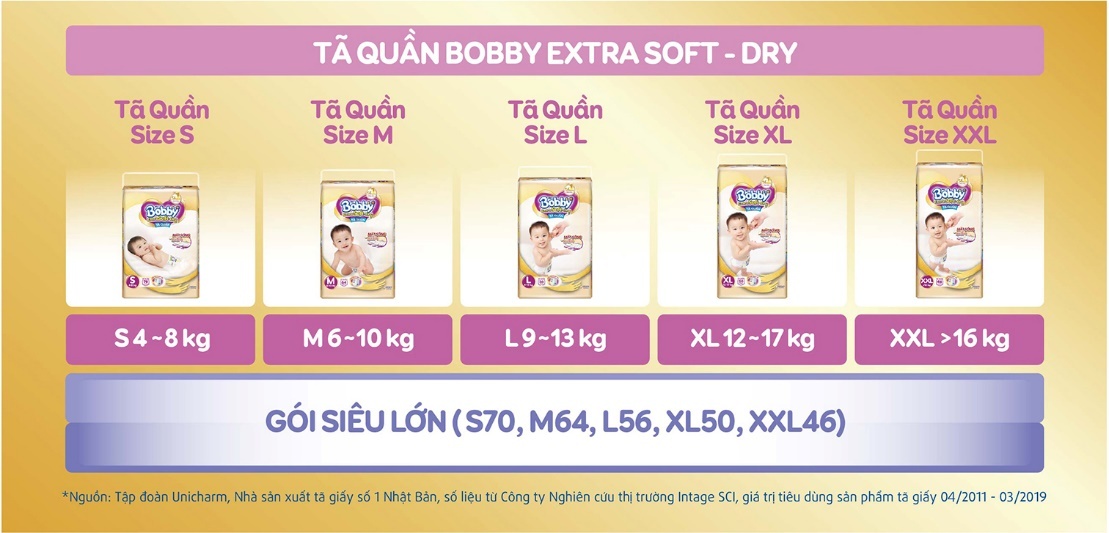 Bỉm - Tã quần Bobby Extra Soft-Dry size S 70 miếng (Cho bé 4-8 kg) hình 4
