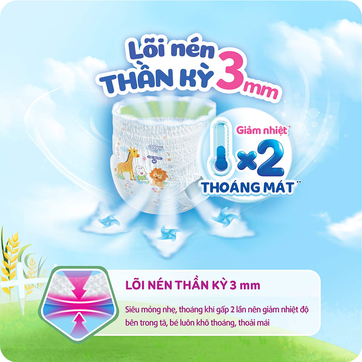 Bỉm - Tã quần Bobby size L 68 miếng (cho bé 9 - 13kg) hình 2