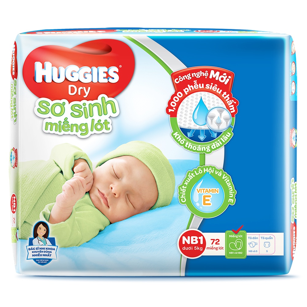 Tã giấy Huggies Newborn1 72 miếng hình 1
