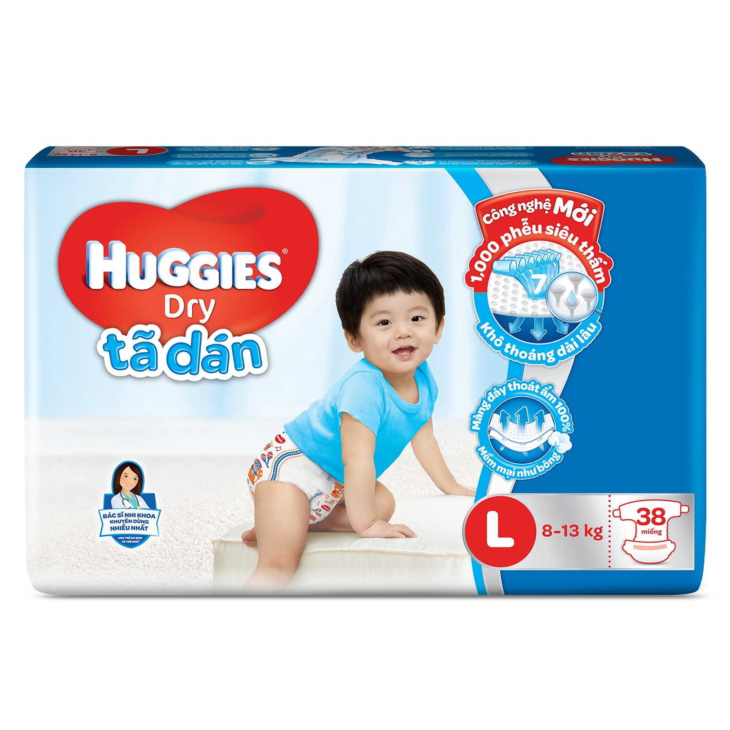 Bỉm - Tã dán Huggies size L 38 miếng (cho bé 8-13kg) hình 1