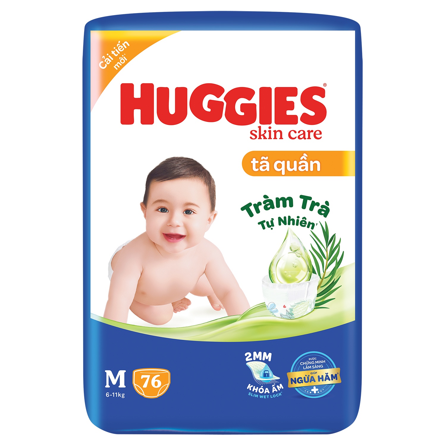 Bỉm - Tã quần Huggies tràm trà size M 76 miếng (cho bé 6 - 11kg) hình 1