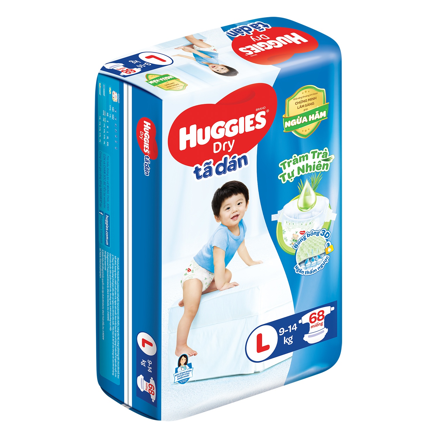 Bỉm - Tã dán Huggies size L 68 miếng (cho bé 9 - 14kg) hình 4