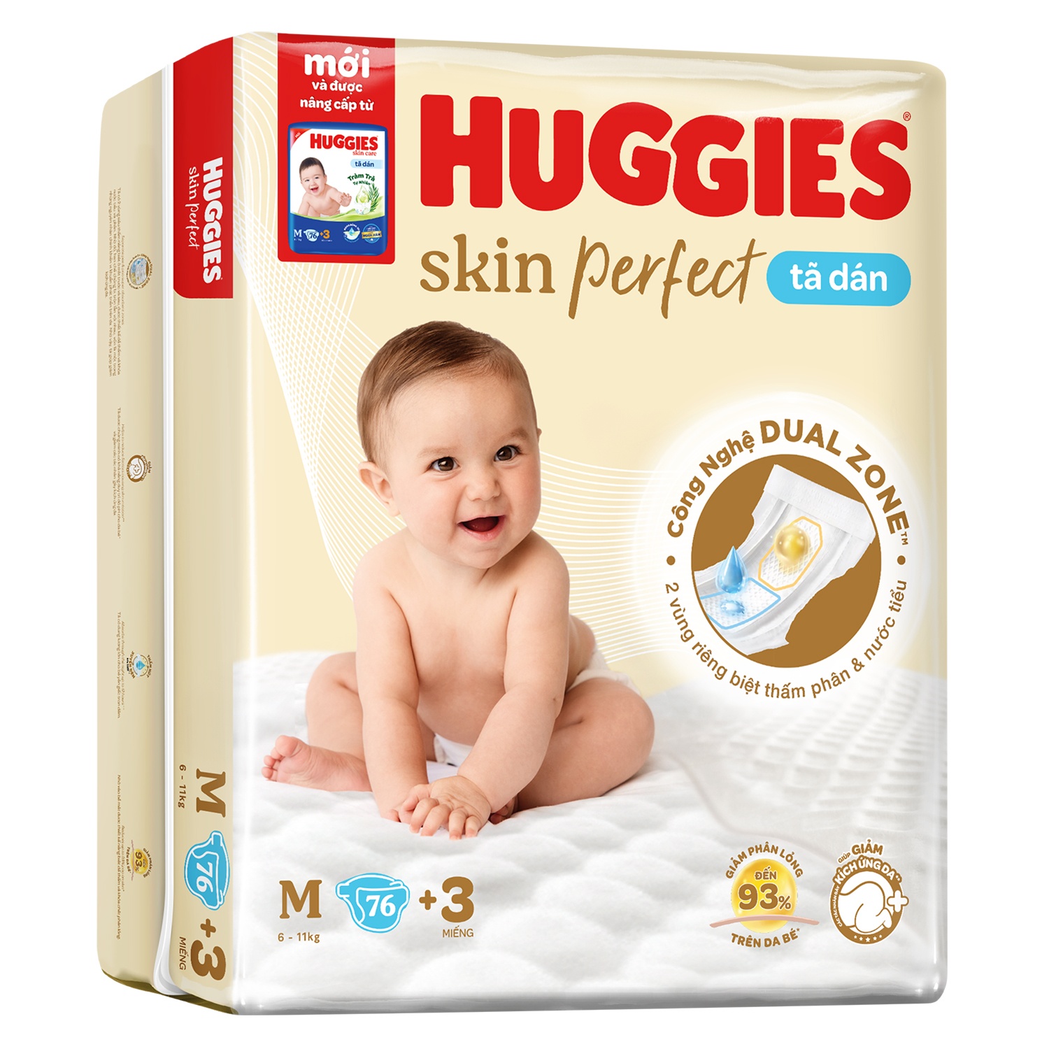 Bỉm - Tã dán Huggies size M 76 miếng (cho bé 6-11kg) hình 1