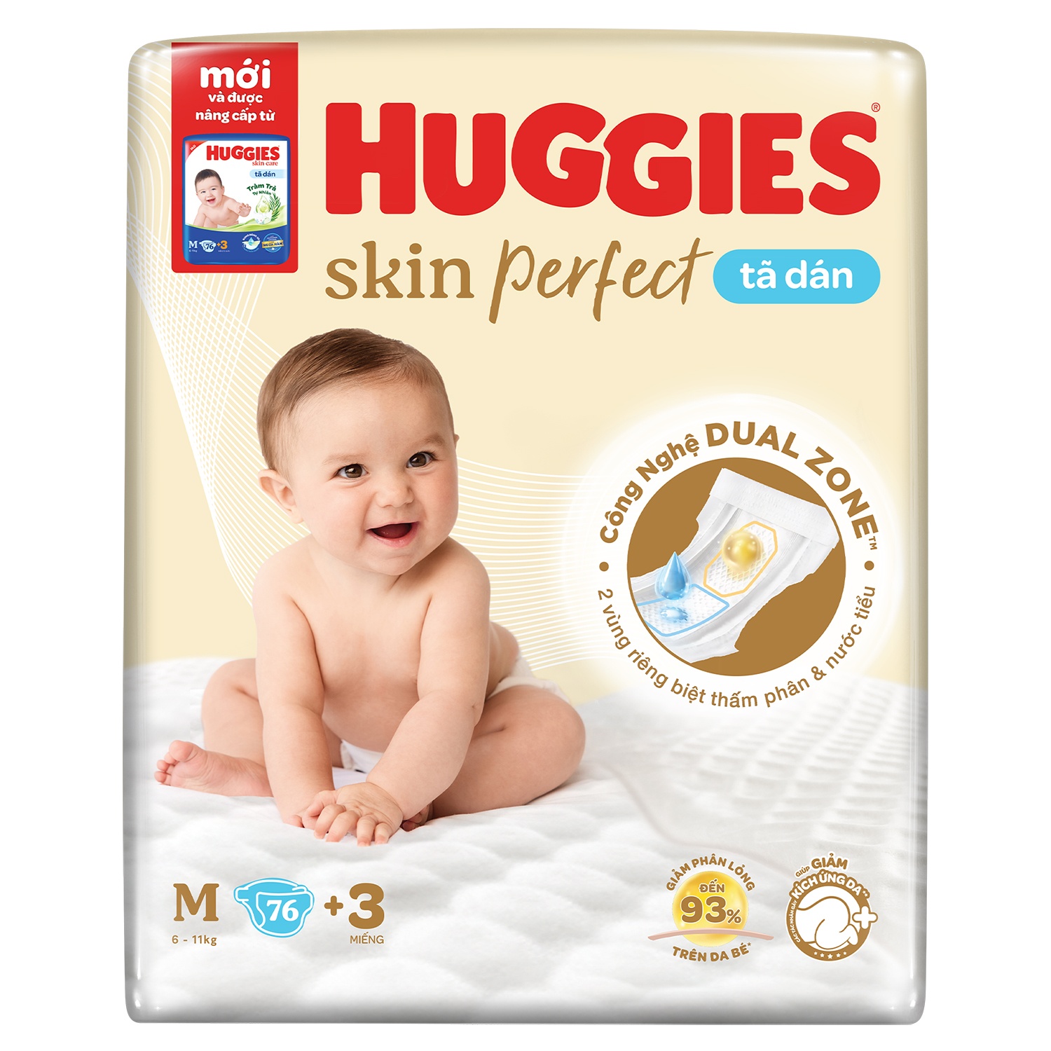 Bỉm - Tã dán Huggies size M 76 miếng (cho bé 6-11kg) hình 4