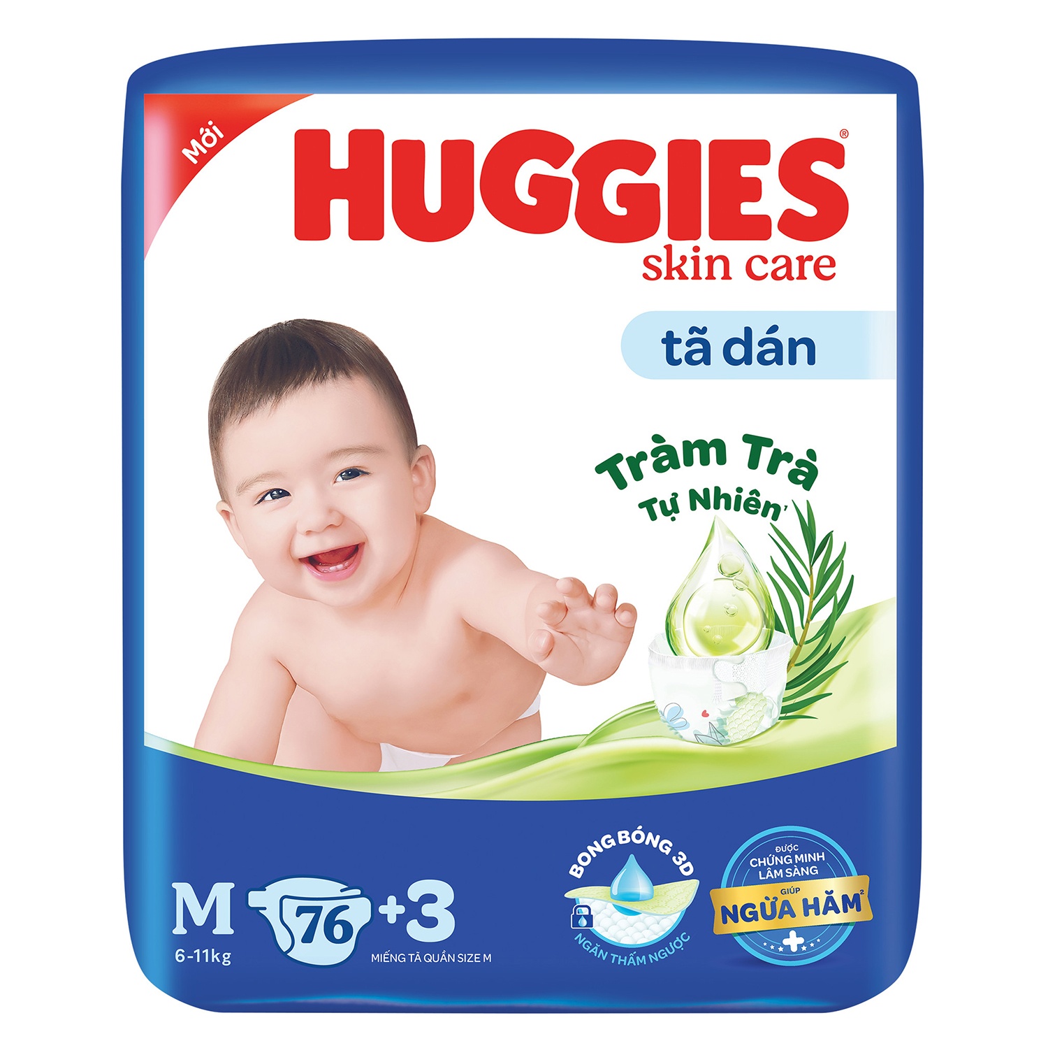 Bỉm - Tã dán Huggies size M 76 miếng (cho bé 6-11kg) hình 2