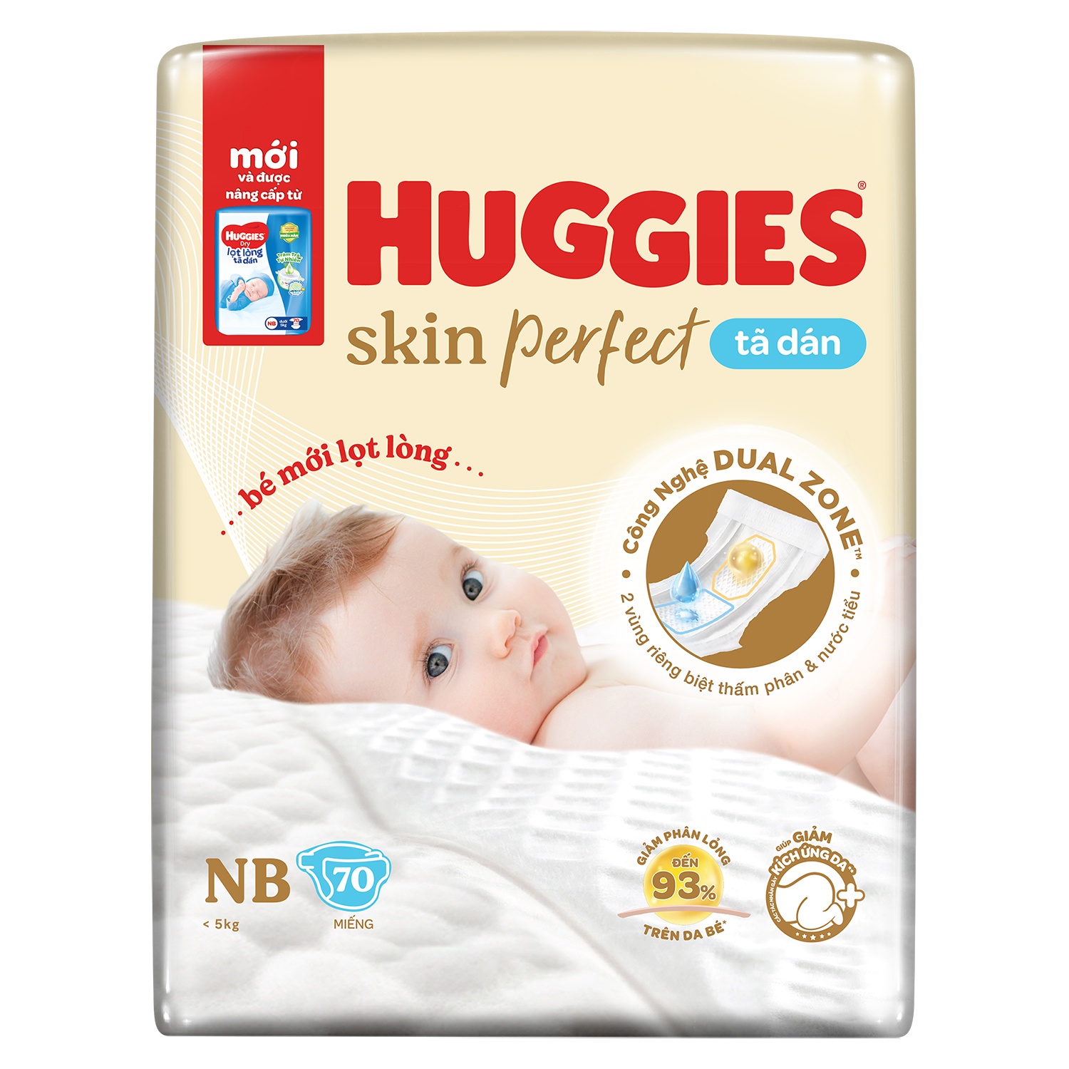 Bỉm - Tã dán Huggies size NewBorn 70 miếng (dưới 5kg) hình 1