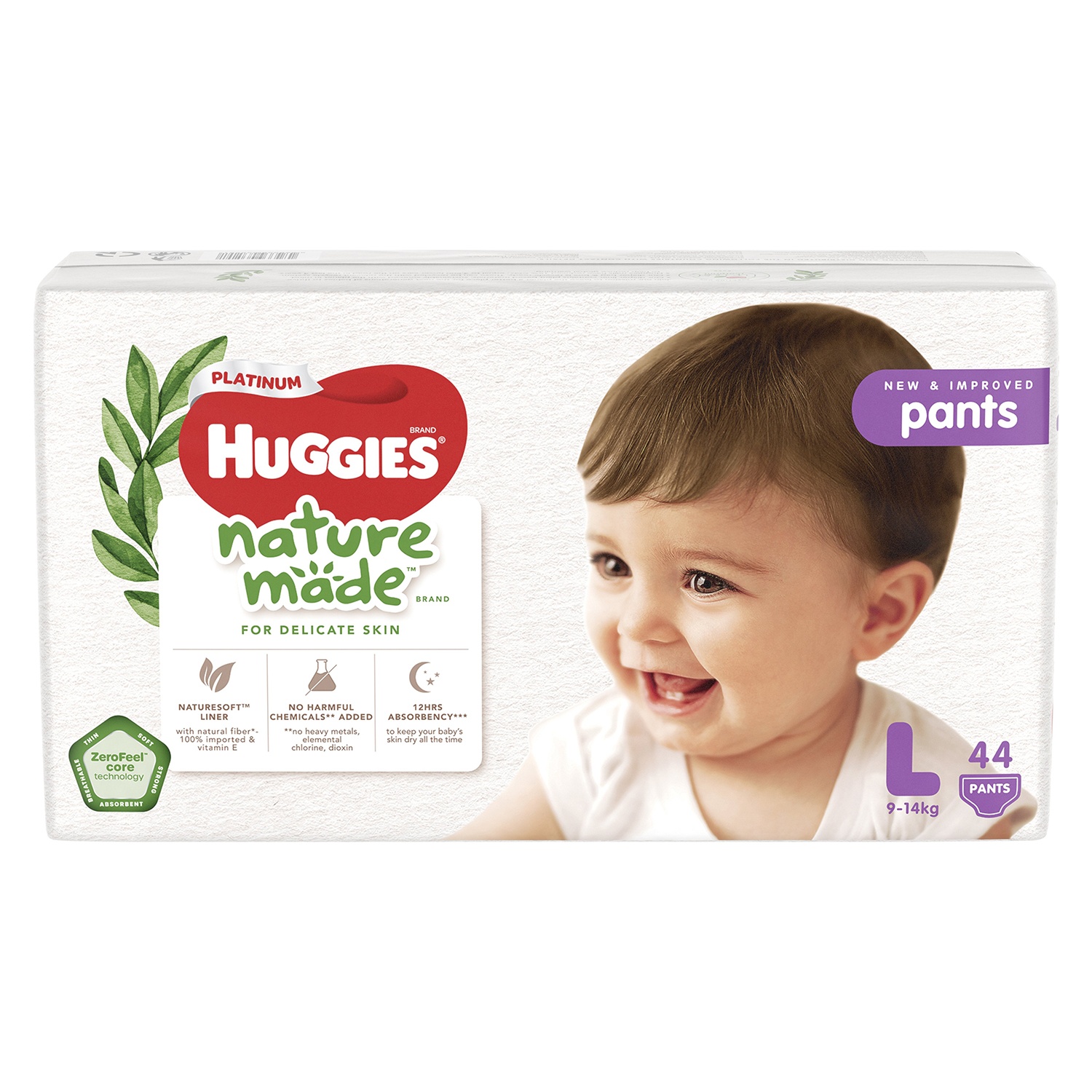 Bỉm - Tã quần Huggies Nature siêu cao cấp size L44 miếng (cho bé 9-14kg) hình 1