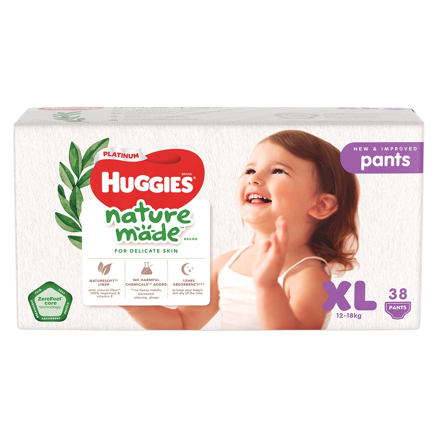 Bỉm - Tã quần Huggies Nature siêu cao cấp size XL 38 miếng (cho bé 12-18kg) hình 1