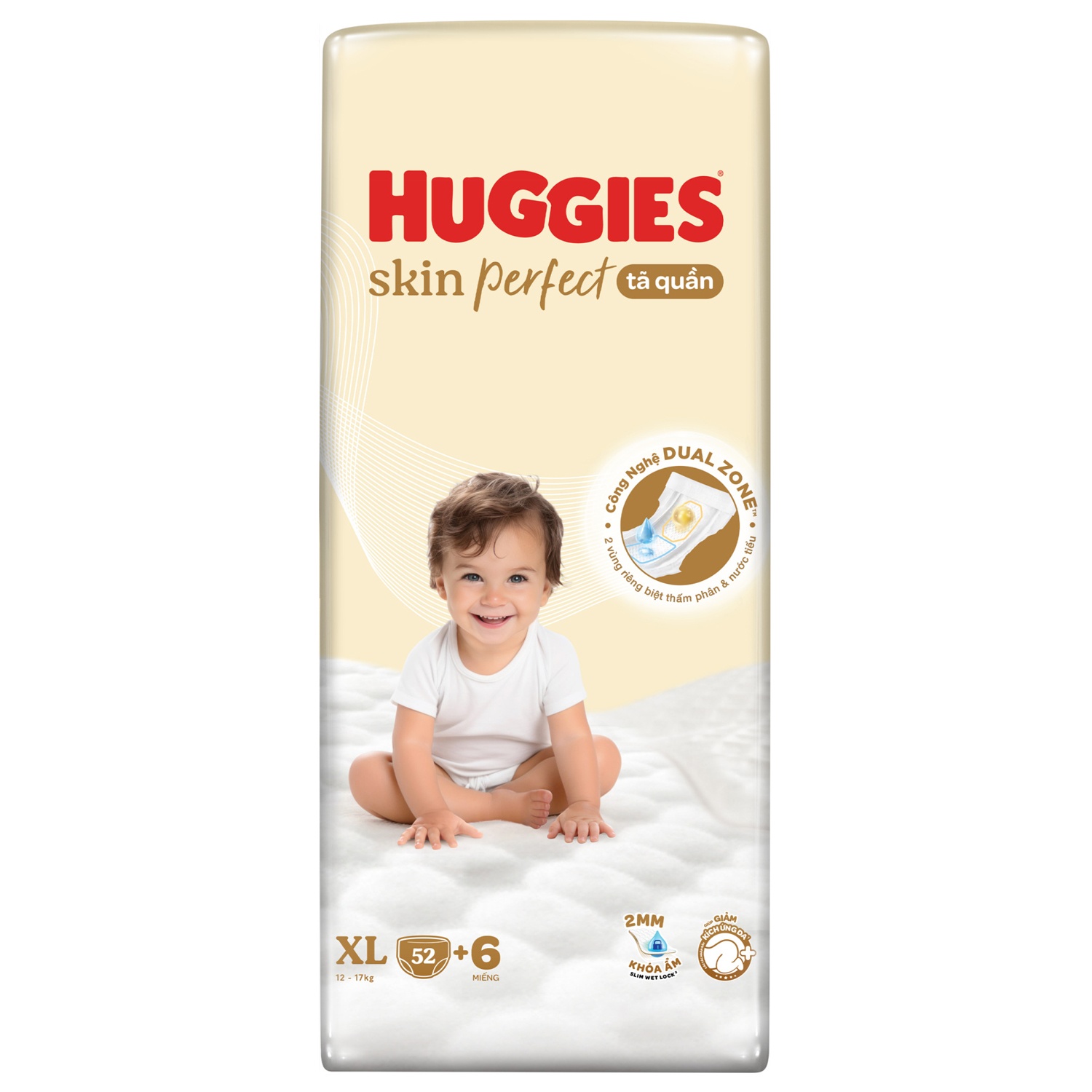 Bỉm - Tã quần Huggies Skin Perfect size XL52-58 miếng (cho bé 11 - 16kg)