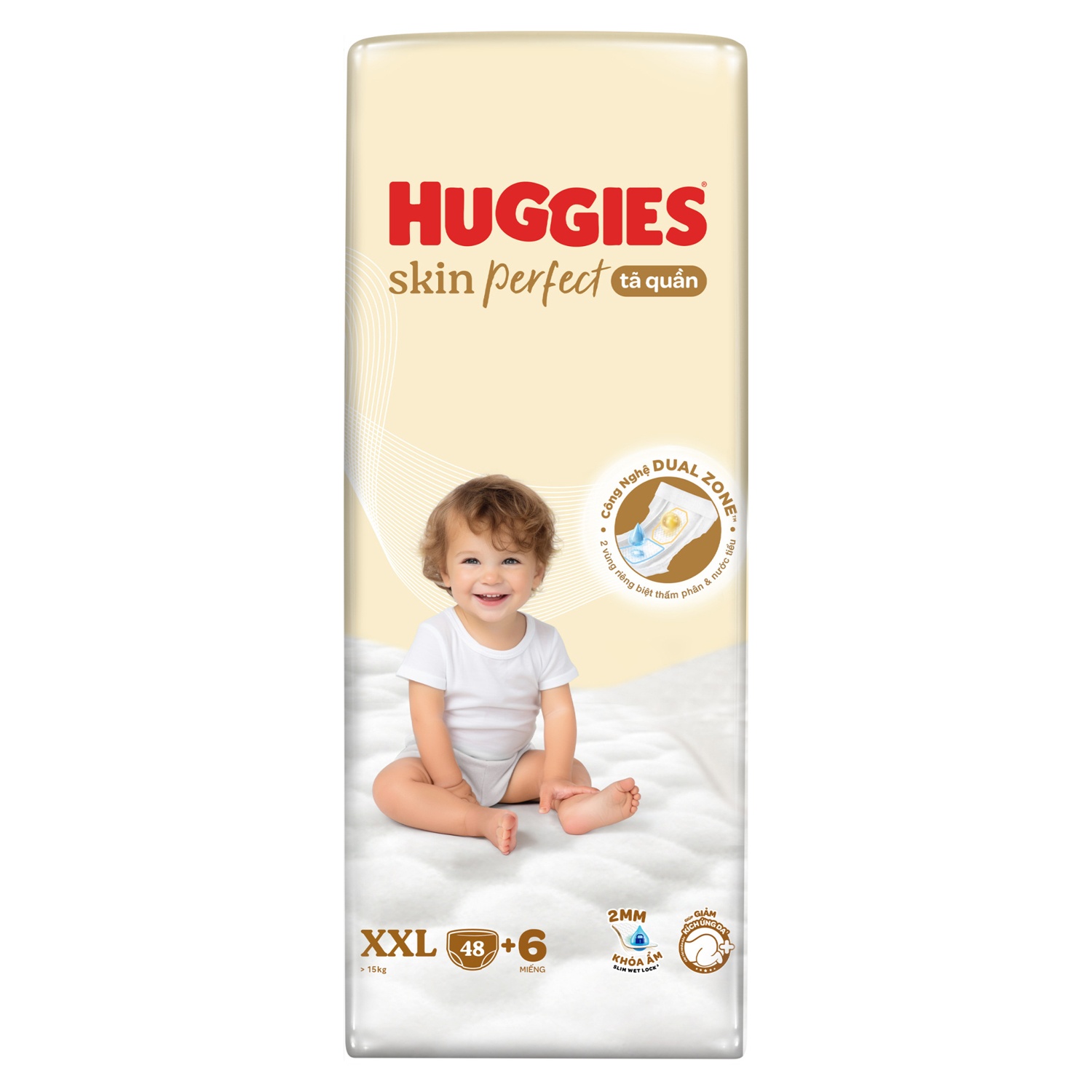Bỉm - Tã quần Huggies Skin Perfect size XXL48-54 miếng (cho bé >14kg)