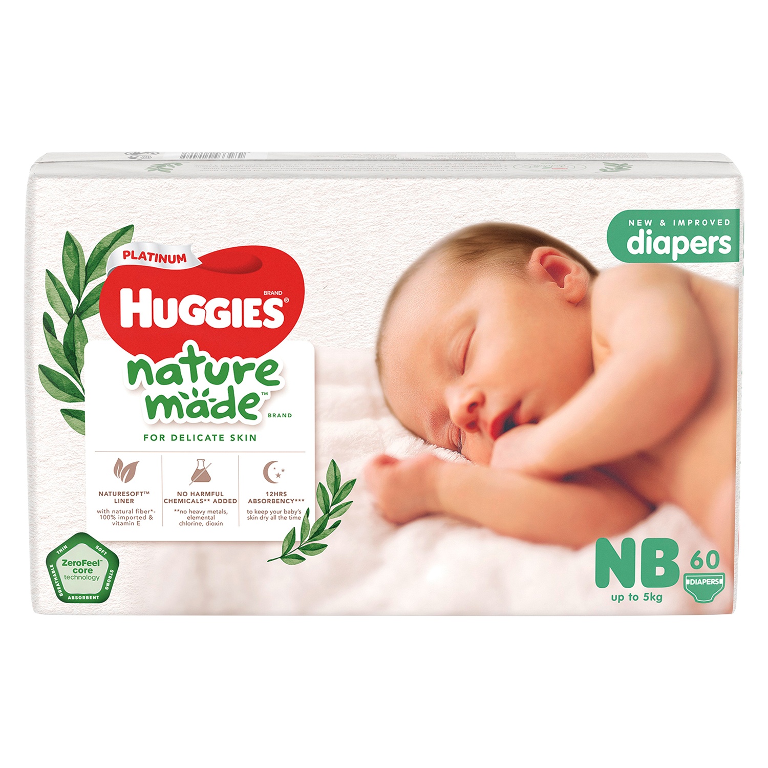 Tã dán Huggies Nature Made Newborn (60 miếng dưới 5kg) 1