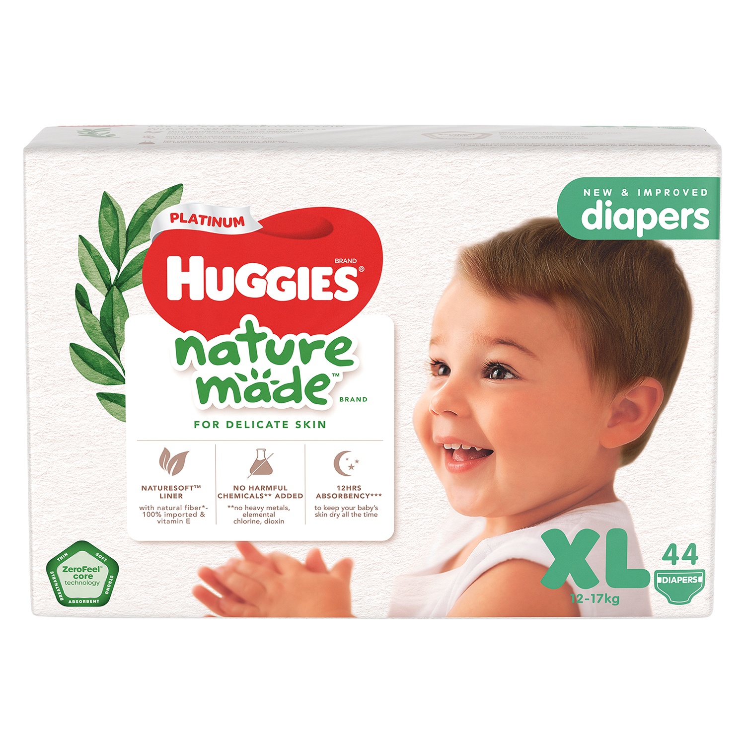 Tã dán Huggies Platinum siêu cao cấp XL (44 miếng - Cho bé 12-17kg) hình 3