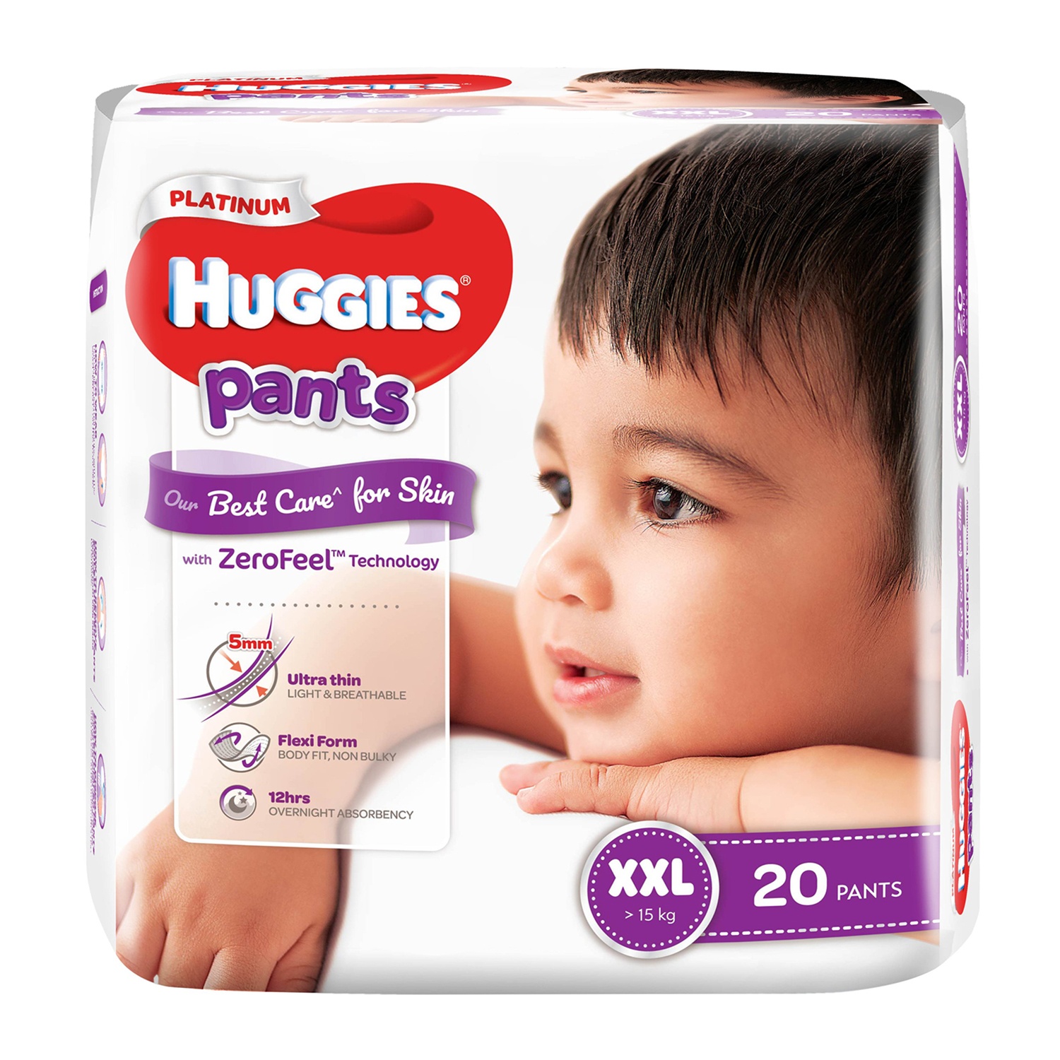 Tã quần Huggies Platinum siêu cao cấp size XXL (20 miếng - Cho bé trên 15kg ) hình 2