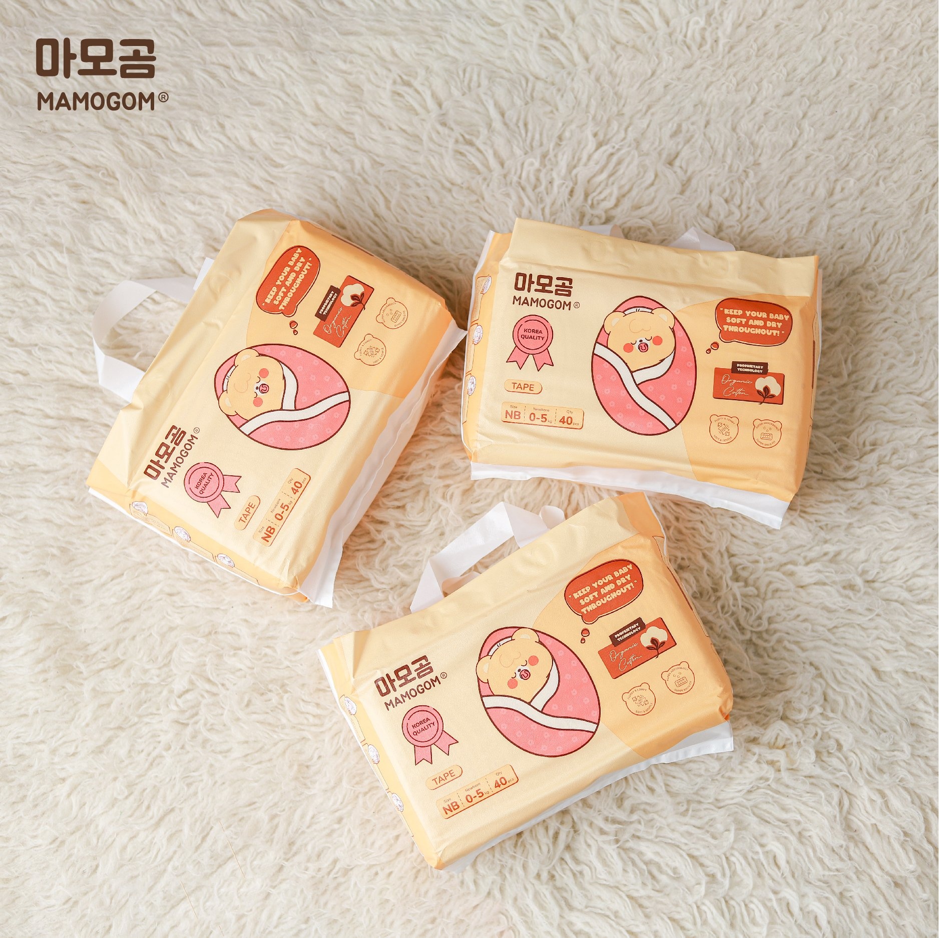 Bỉm - Tã dán Mamogom Premium size Newborn 40 miếng (cho bé <5kg) hình 3