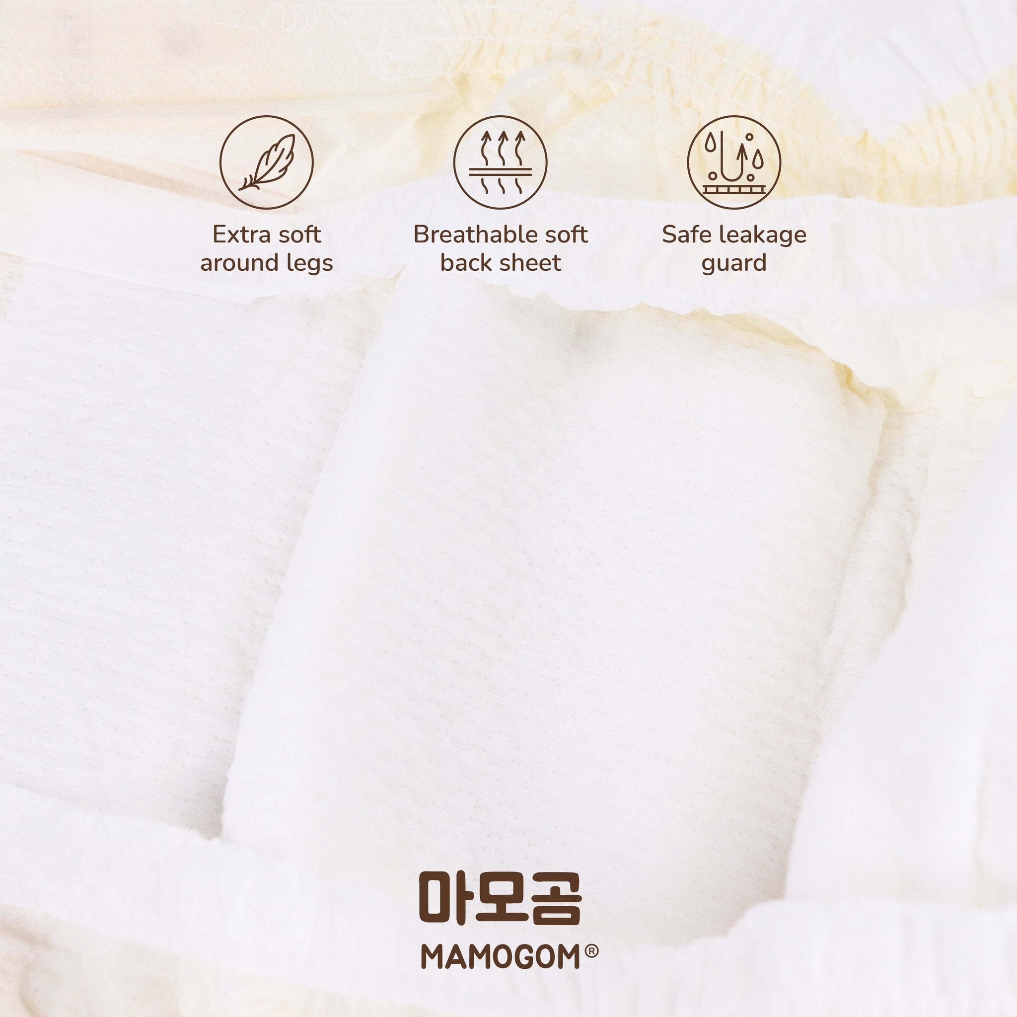 Bỉm - Tã quần Mamogom Premium size L với thiết kế ránh 3D thông minh giúp khóa chặt nước