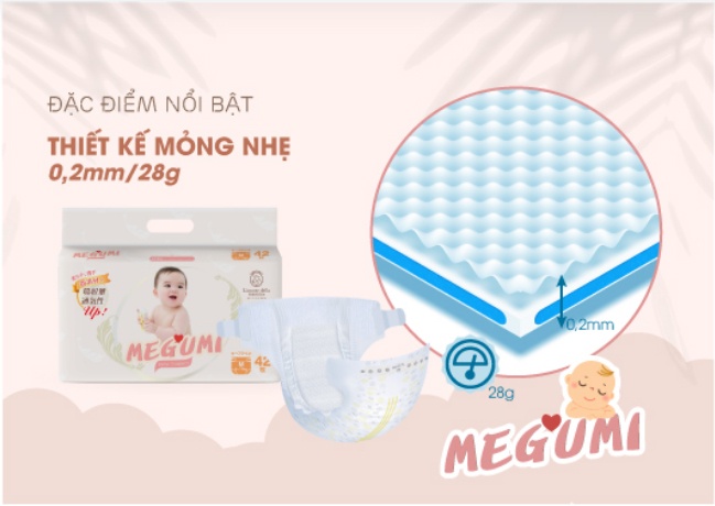 Bỉm tã dán Megumi size NewBorn 64 miếng (Cho bé ~ 5kg) hình 2
