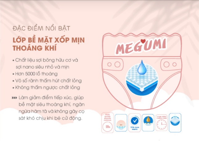 Bỉm tã dán Megumi size S 58 miếng (Cho bé 4 - 8kg) hình 3