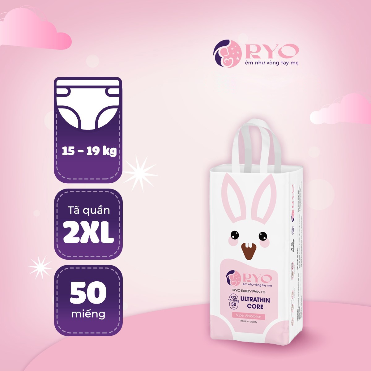 Bỉm - Tã quần Ryo XXL 50 miếng (cho bé 15-19kg) hình 3