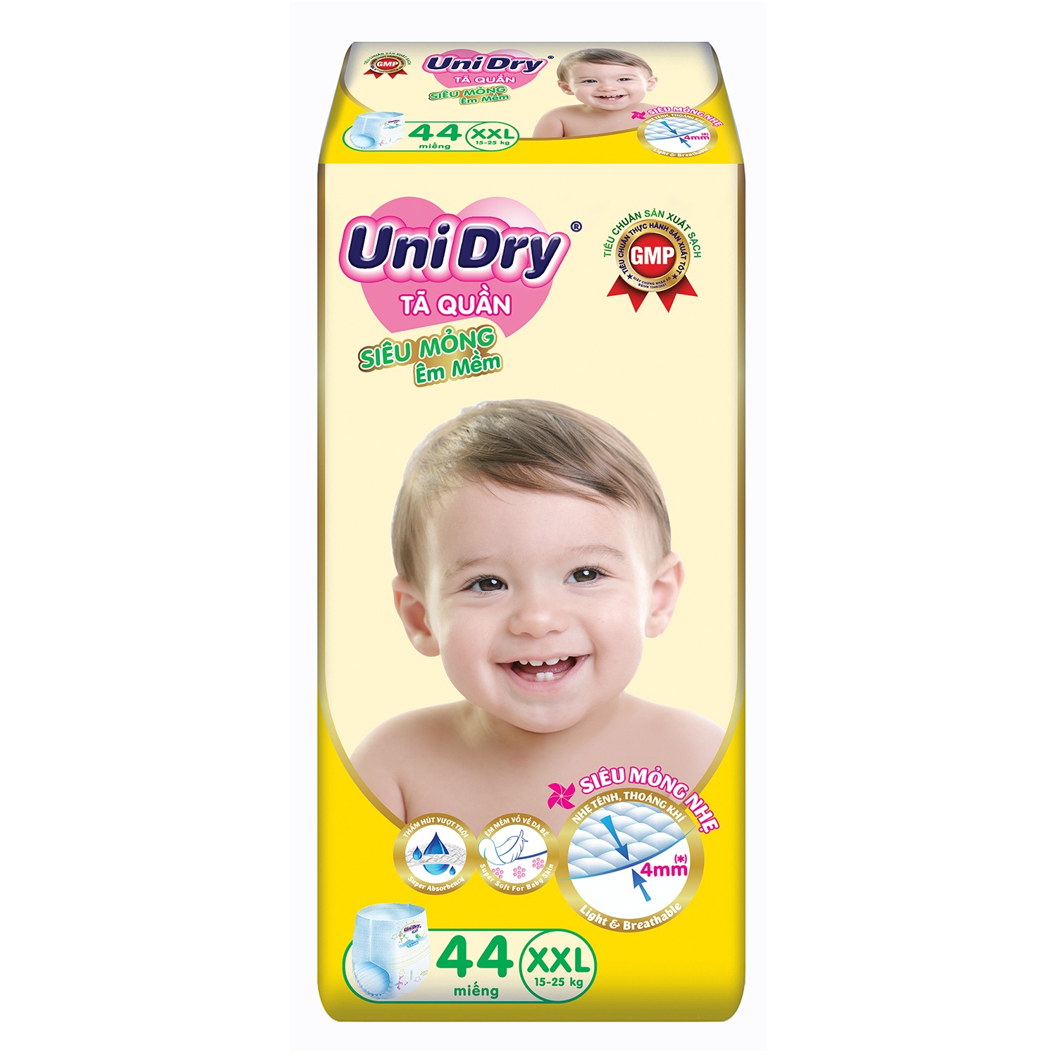 Bỉm - Tã quần Unidry Bpop G3V size XXL 44 miếng (cho bé 15-25 kg)