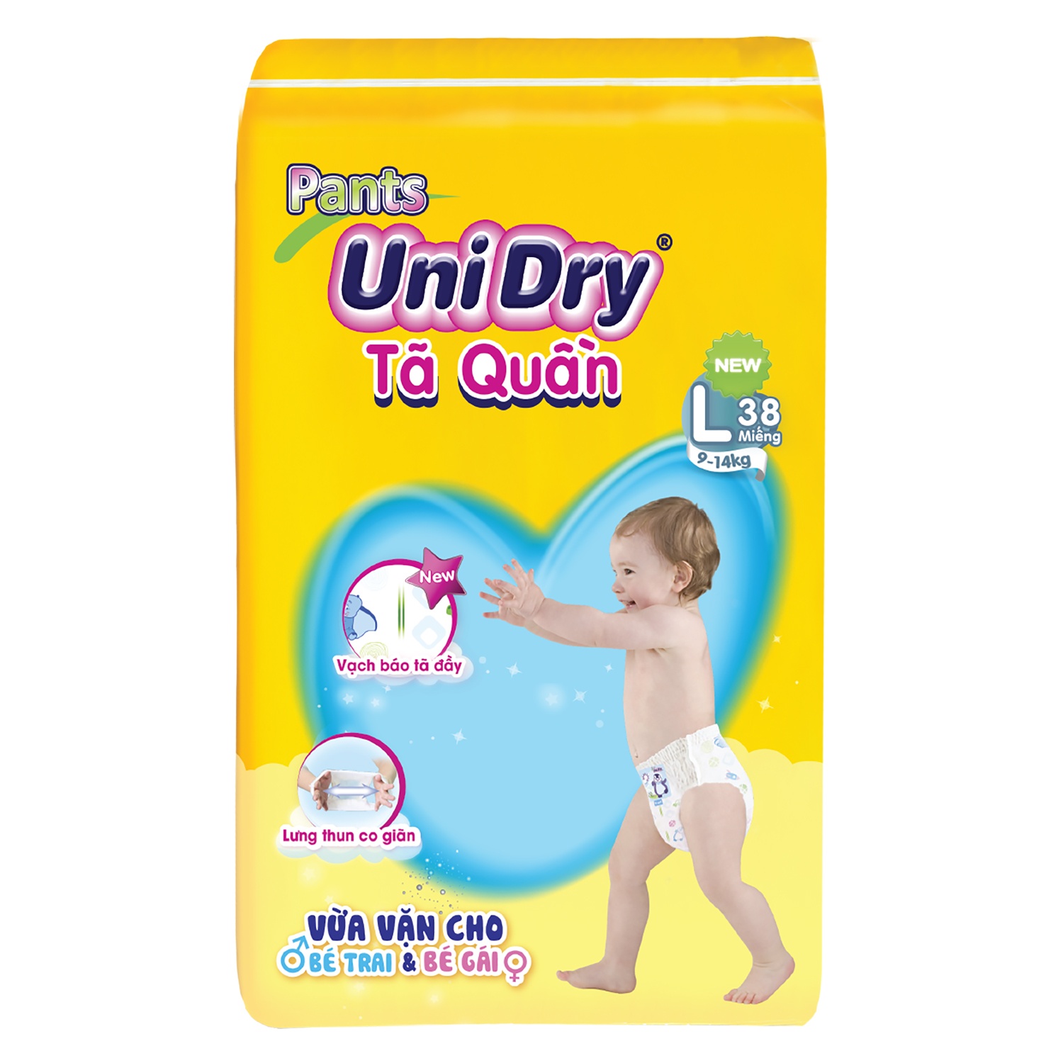 Bỉm - Tã quần Unidry size L 38 miếng (cho bé 9 - 14kg) hình 1