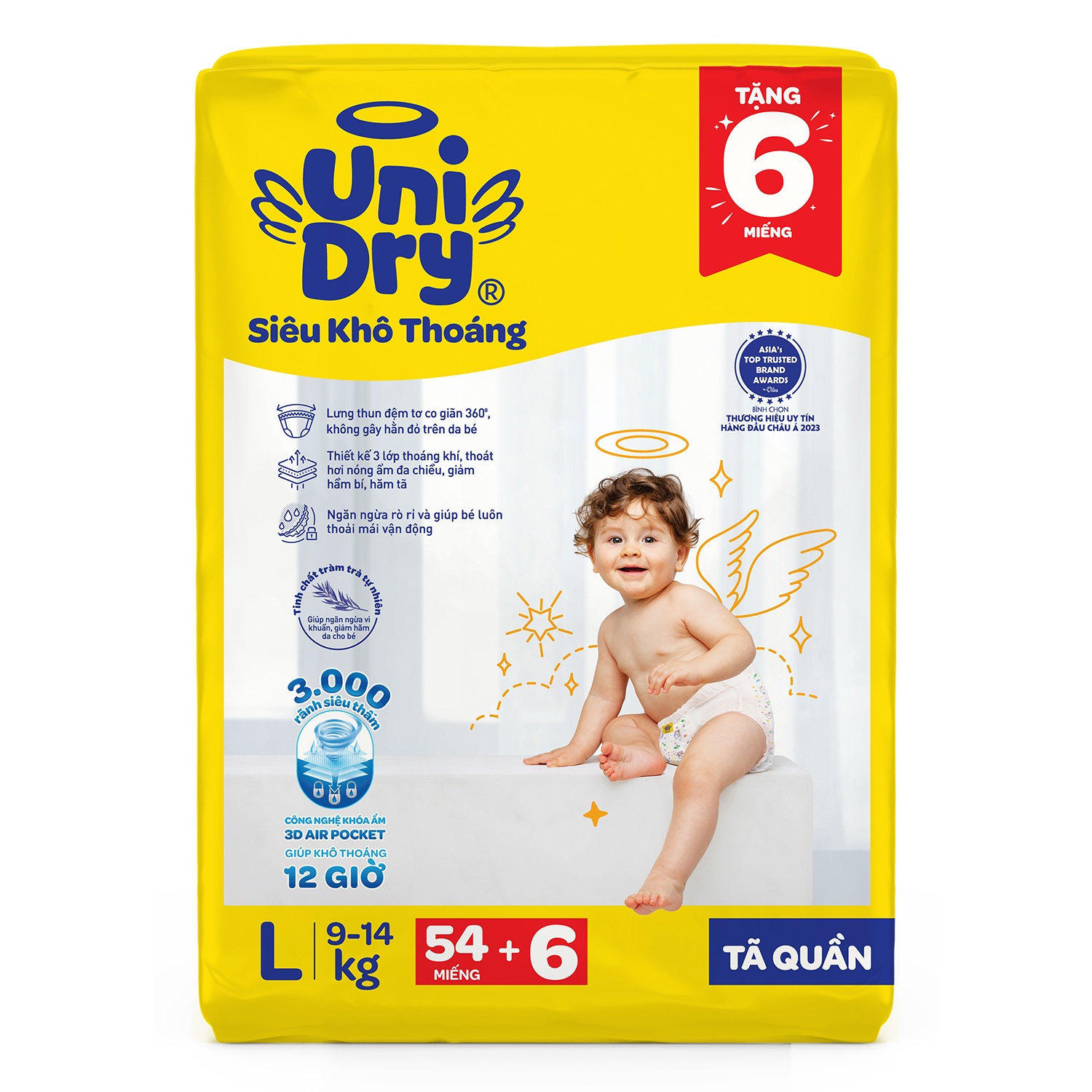 Tã quần Unidry size L (54 miếng, cho bé 9-14kg)