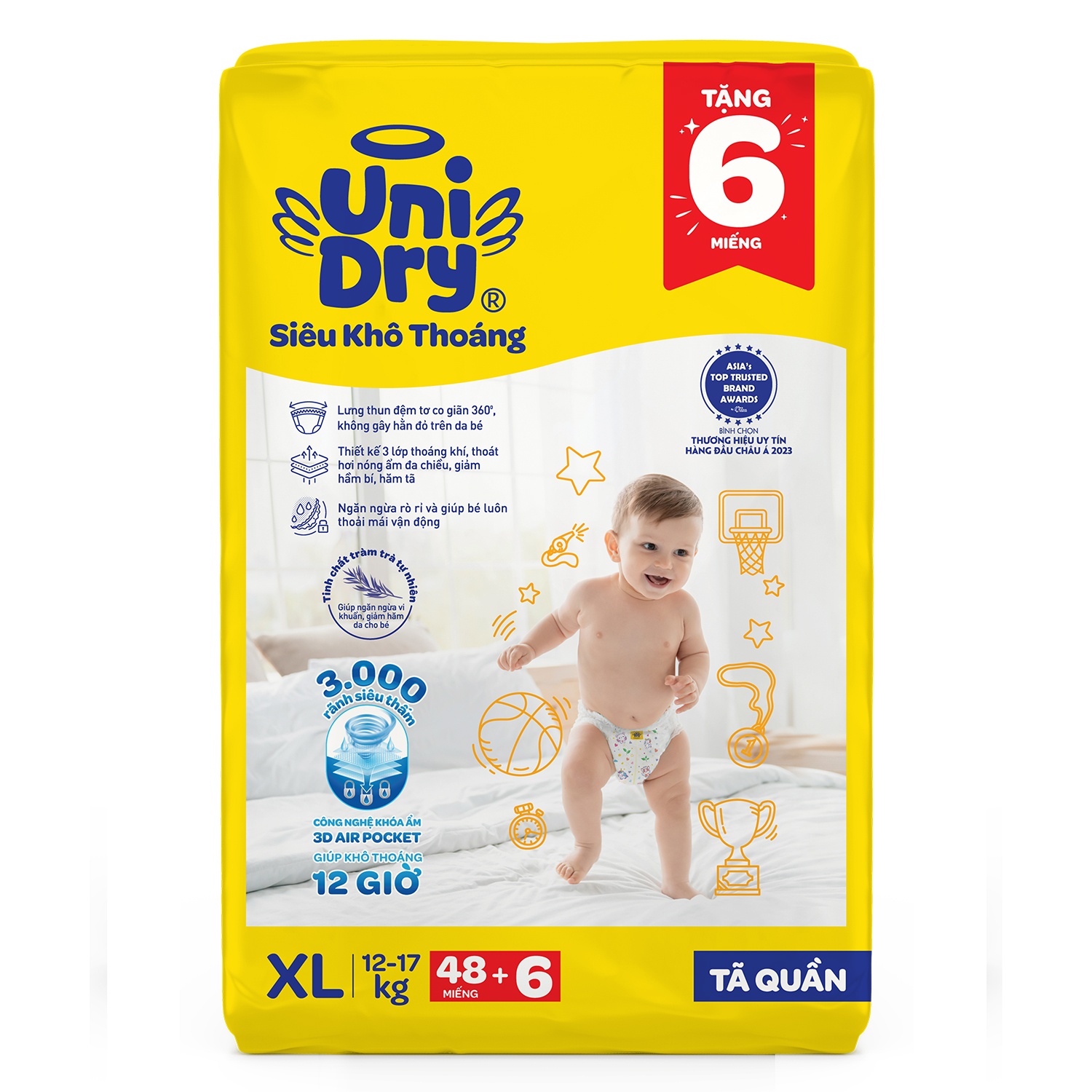 Tã quần Unidry size XL 48 miếng (cho bé 12 - 17kg) hình 1