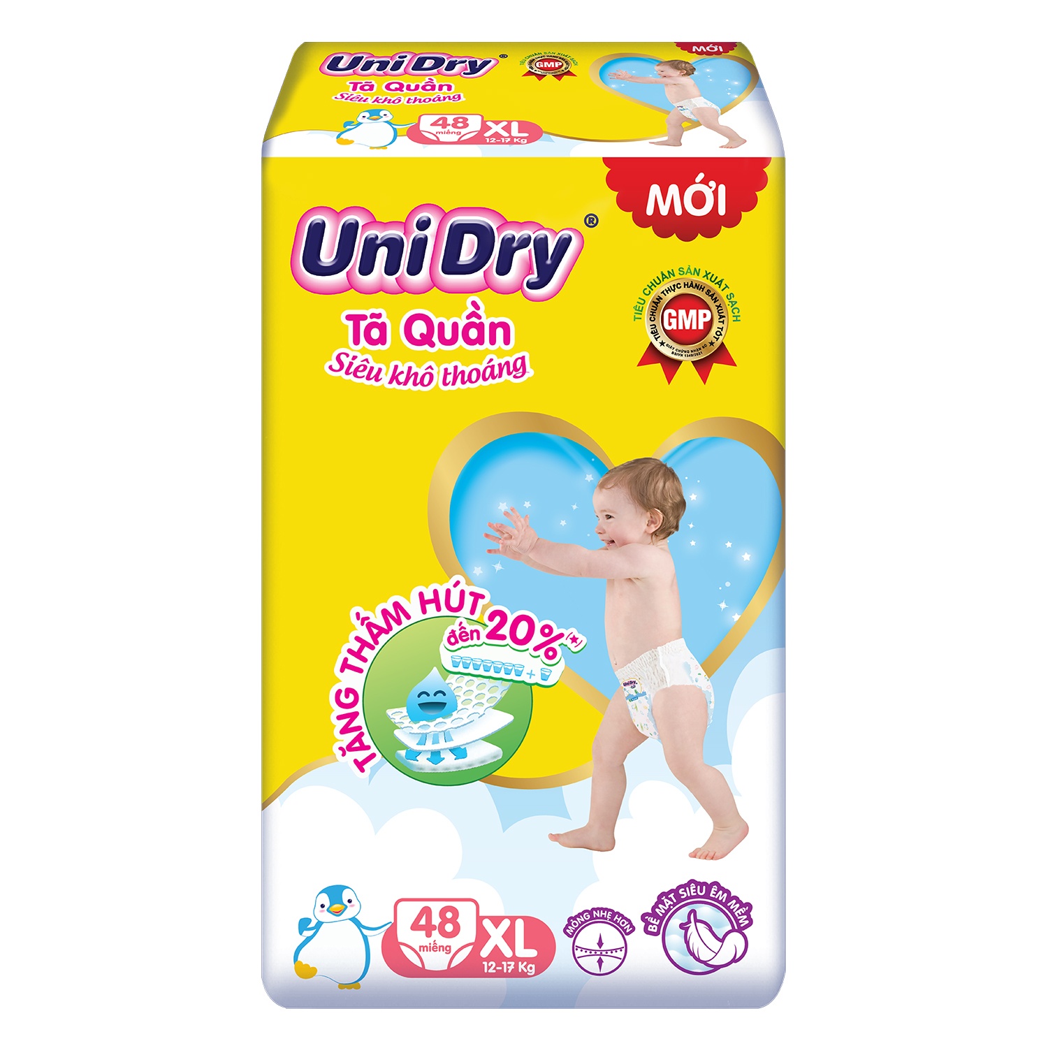 Tã quần Unidry size XL 48 miếng (cho bé 12 - 17kg) hình 3