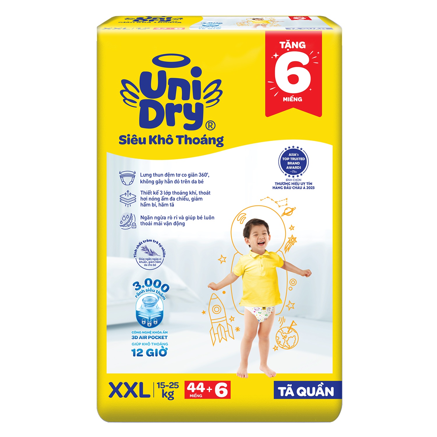 Tã quần Unidry size XXL 44 miếng cho bé 15-25kg bao bì mới