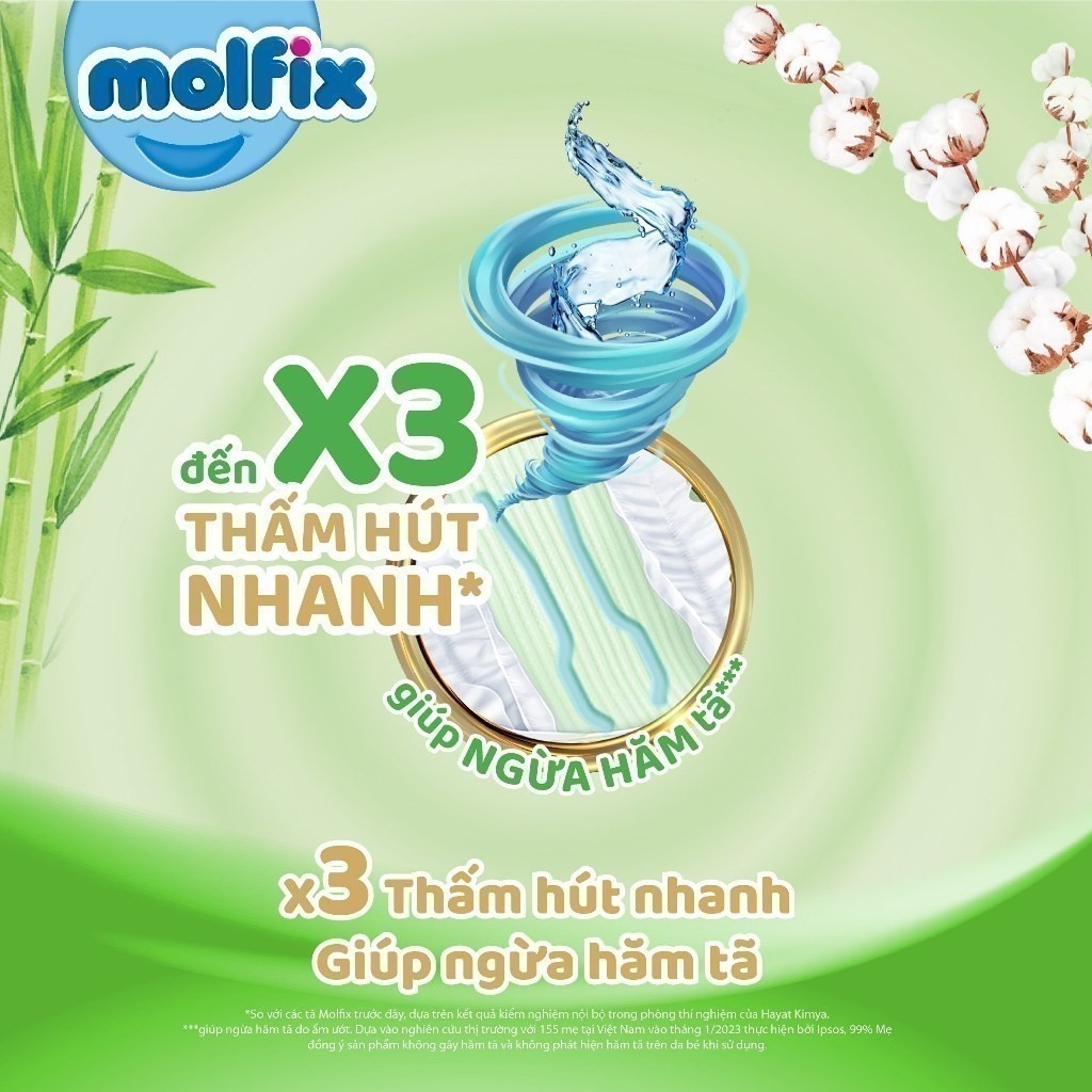 Bỉm - Tã quần Molfix size XL 62 miếng (cho bé từ 12 - 17kg) hình 2