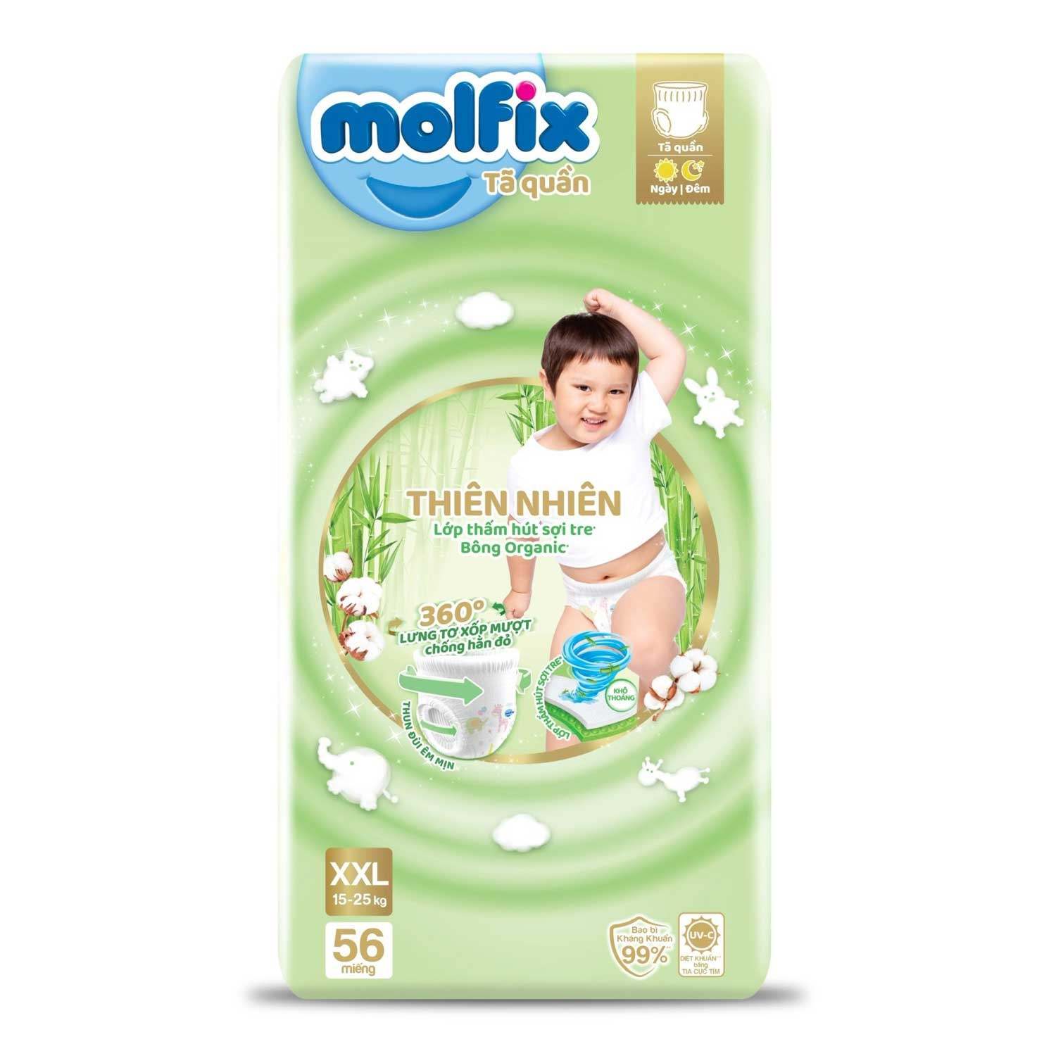 Bỉm - Tã quần Molfix Ultra Jumbo size XXL 56 (cho bé từ 15 - 25kg) hình 1