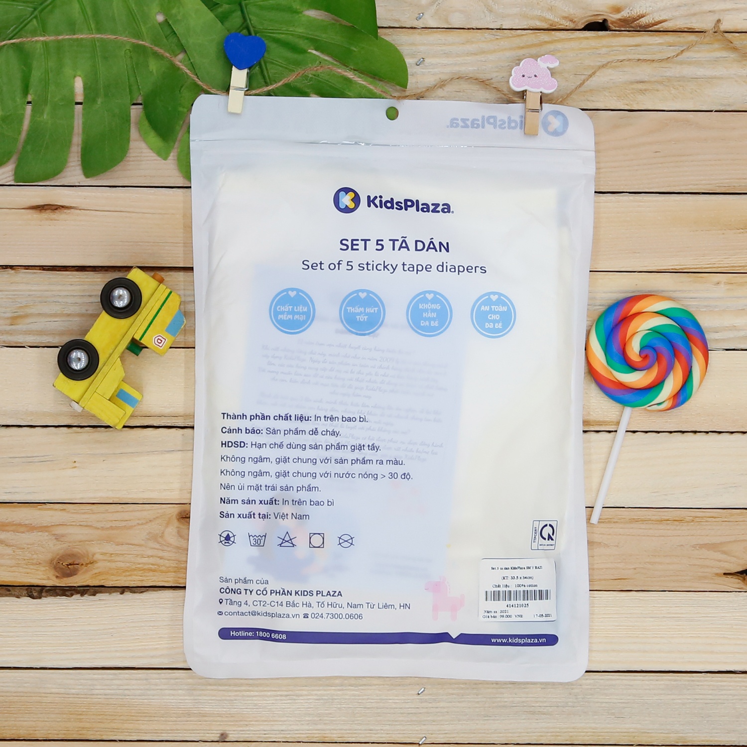 Set 5 tã dán KidsPlaza BA21 3M (Vàng) hình 2