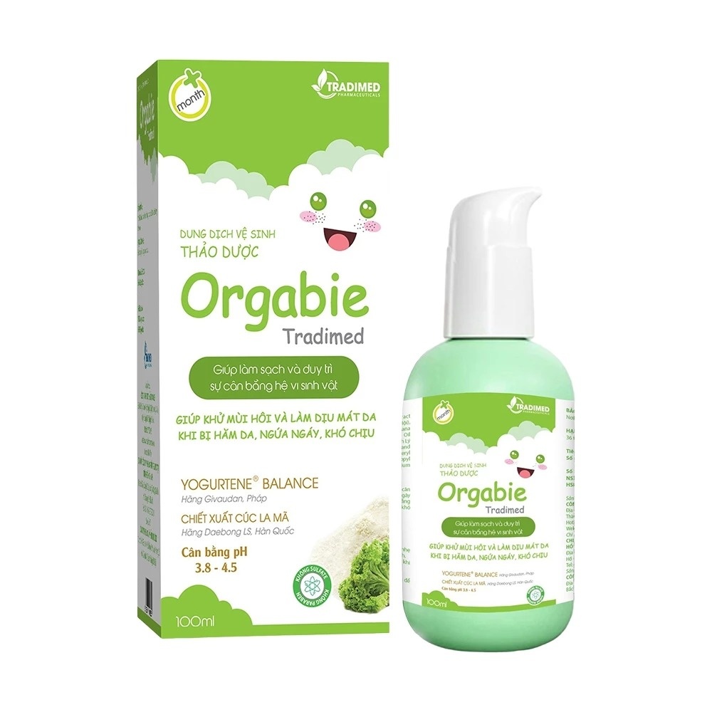 Dung dịch vệ sinh thảo dược cho bé gái Orgabie 100ml (0m+) hình 1