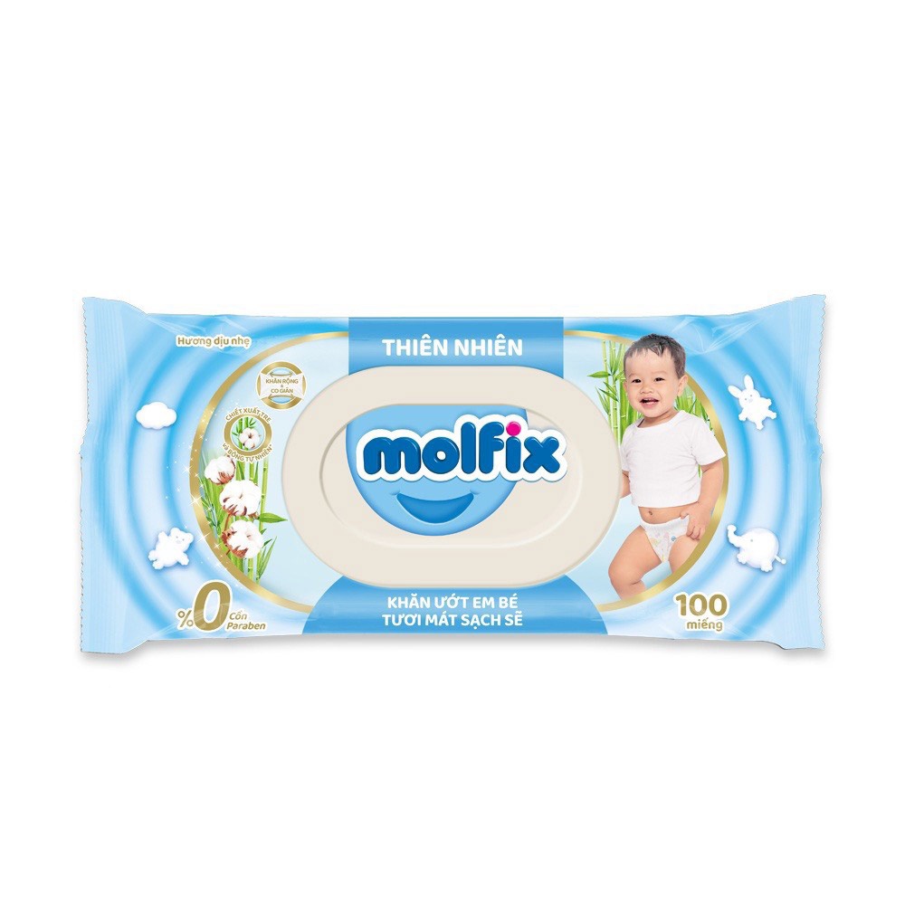 Khăn ướt Molfix thơm mát sạch sẽ 100pcs hình 1