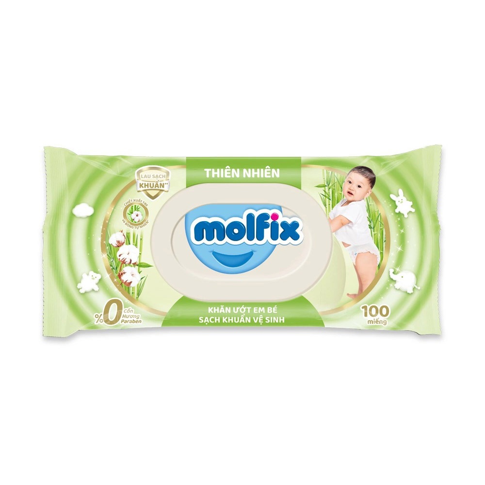 Khăn ướt Molfix vệ sinh da 100pcs hình 1