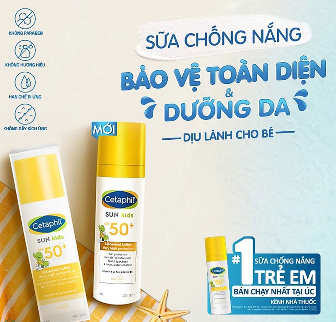 Kem chống nắng cho bé Cetaphil Sun Kids 150ml (6M+)