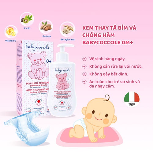 Kem thay tã bỉm, chống hăm BabyCoccole 250ml 0M+ hình 3