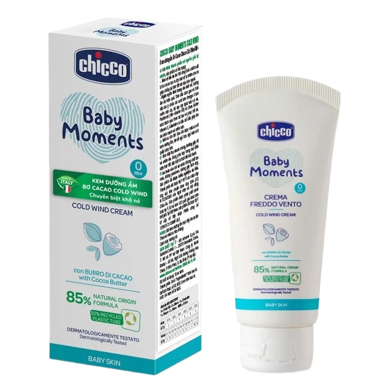 Kem dưỡng ẩm Chicco Bơ Cacao Cold Wind 0M+ 50ml bao bì mới