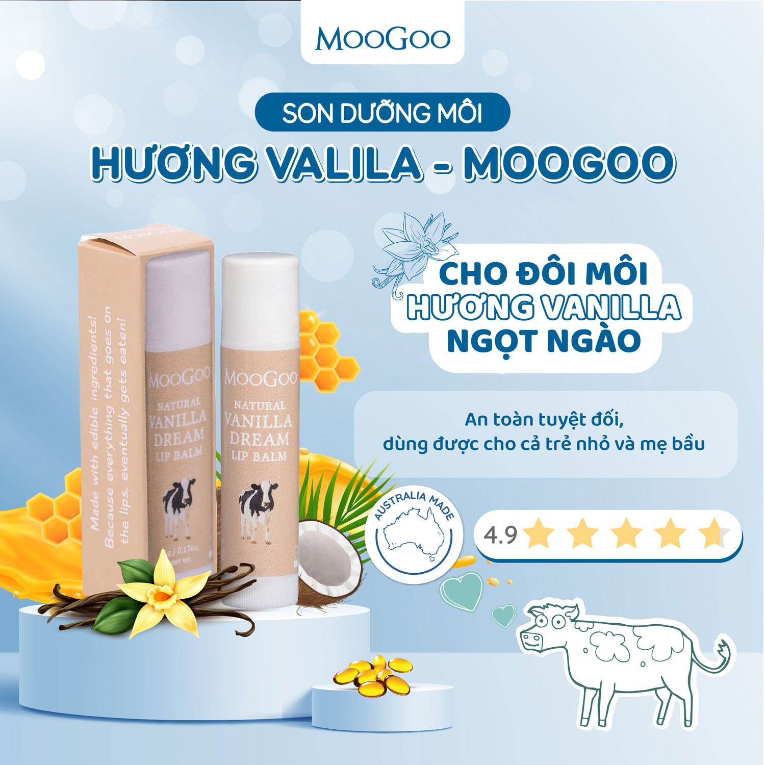 Son dưỡng môi Vanilla - MooGoo