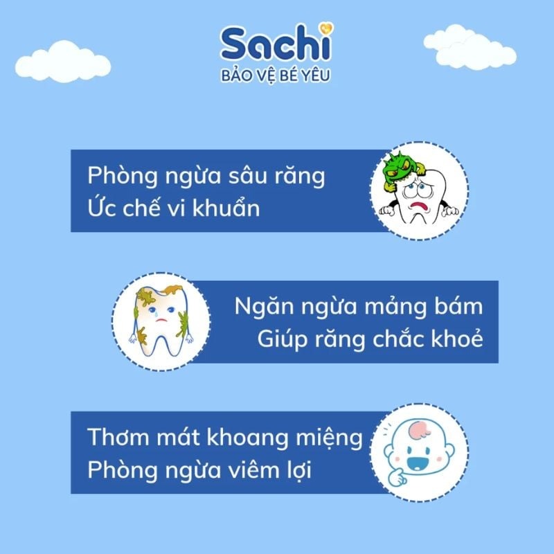 Kem đáng răng Sachi hương đào 60g 1Y+