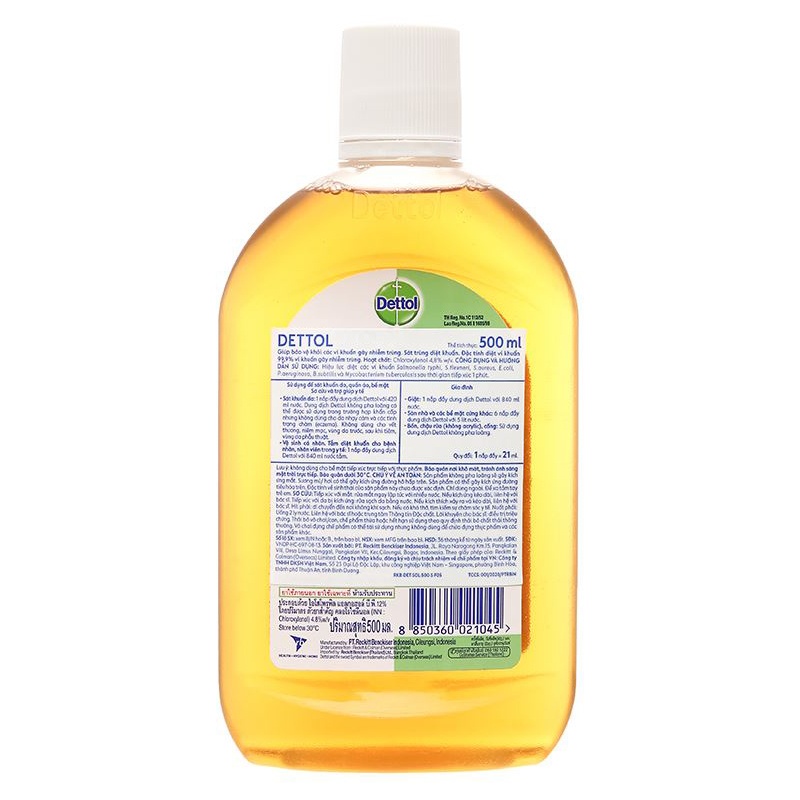 Dung dịch sát khuẩn Dettol 500ml hình 3